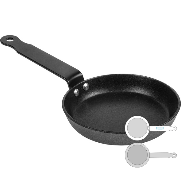 Zwarte ijzeren koekenpan met anti-aanbaklaag